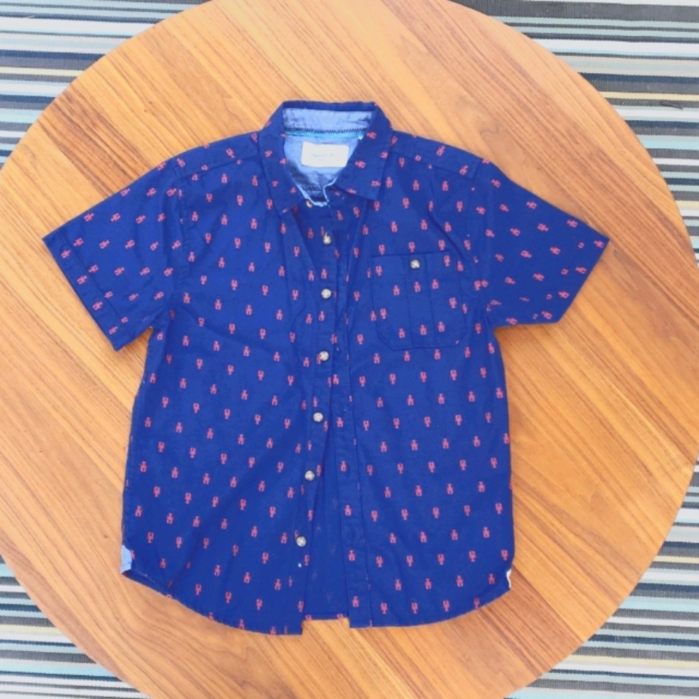 Paper Denim Cloth Kids Boys Lobster button-down